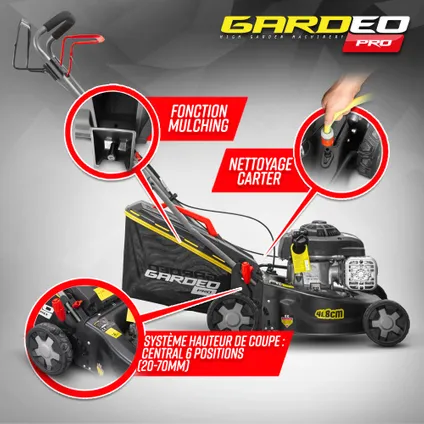 GARDEO PRO - Zelfrijdende benzinemaaier met motor 125cc - 41,8cm 3