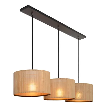 Lucide hanglamp Magius licht hout 3xE27 6