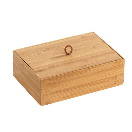 Boîte de rangement Wenko Terra L avec couvercle en bambou
