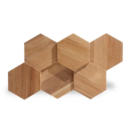 Plaquette de parement en bois Klimex UltraWood Hexagon Teck 0,195m² 3