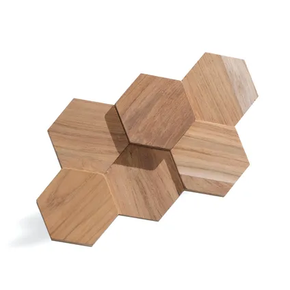 Plaquette de parement en bois Klimex UltraWood Hexagon Teck 0,195m² 4