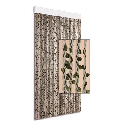 DEGOR rideau de porte Leaves beige/vert 100x220cm