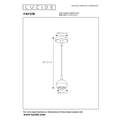 Lucide hanglamp Favori wit ⌀9cm GU10 8