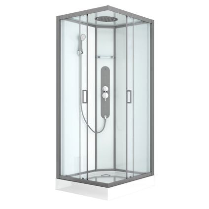 Cabine de douche Allibert Uyuni carrée 90cm gris