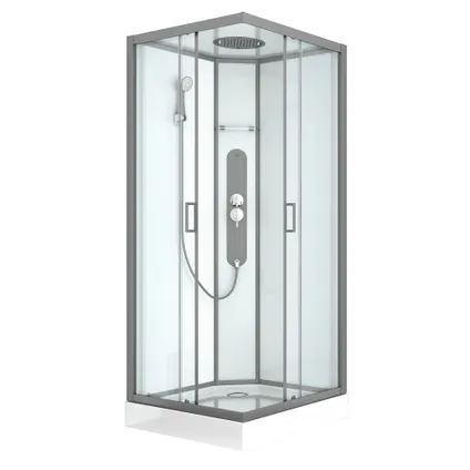 Cabine de douche Allibert Uyuni carrée 90cm gris