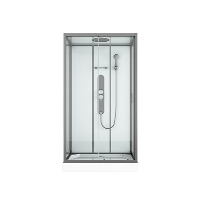 Cabine de douche Allibert Uyuni droite 80x120cm grise