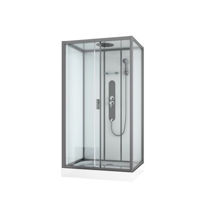 Cabine de douche Allibert Uyuni rectangle 80x120cm grise