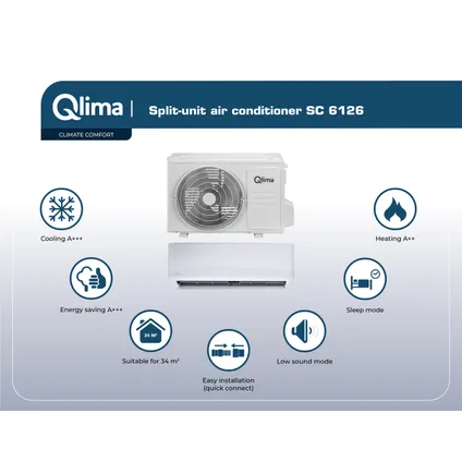 Qlima split airconditioner SC 6126 wit 4