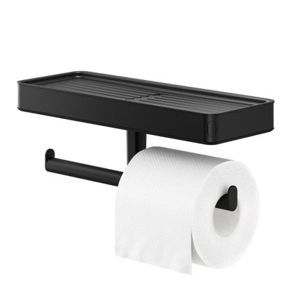 Porte-rouleau papier toilette Tiger Carv avec tablette noir