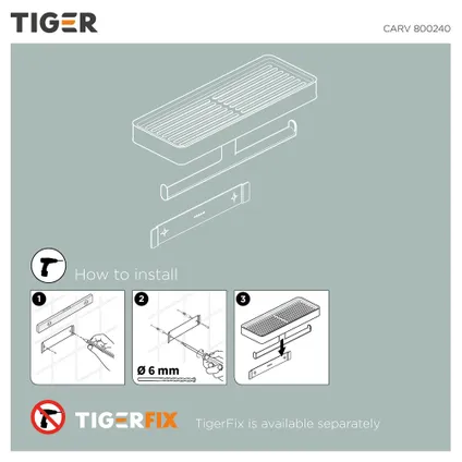 Porte-rouleau papier toilette Tiger Carv avec tablette noir 6