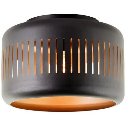 Brilliant plafondlamp Tyas zwart goud ⌀38cm E27