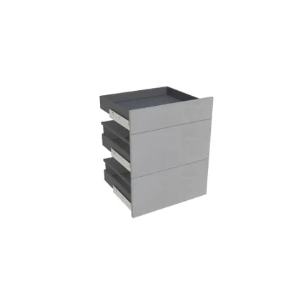 Ensemble 1 tiroir + 2 coffres meuble de cuisine Modulo Lea gris béton 60x72cm