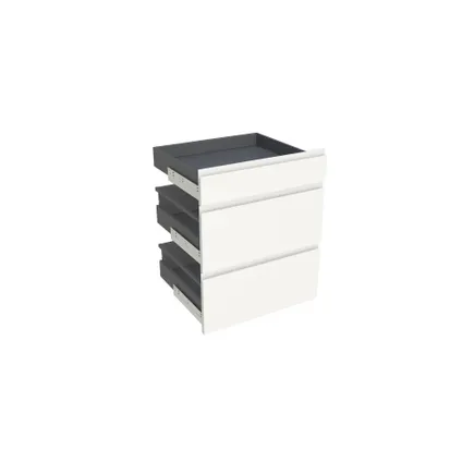 Ensemble 1 tiroir + 2 coffres meuble de cuisine Modulo Eva blanc mat 60x72cm
