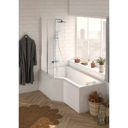 Baignoire Allibert Lexa drainage gauche avec manteau et écran de bain 170x90cm blanc