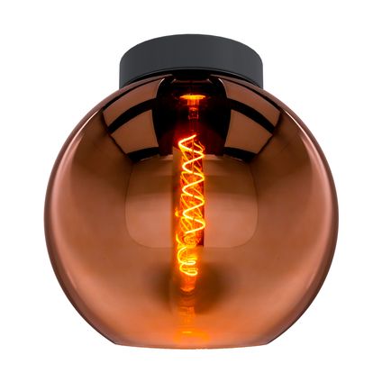 EGLO plafondlamp Cesenatico bruin glas ⌀25cm E27