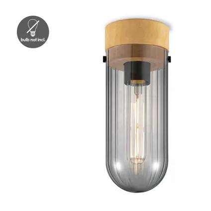 Home Sweet Home plafondlamp Capri hout gerookt glas ⌀10cm E27 5
