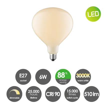 Lampe LED Home Sweet Home milky dimmable E27 6W 6