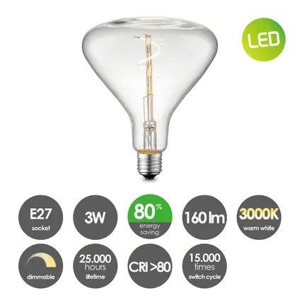 Lampe LED à filament Home Sweet Home Flex R140 dimmable E27 3W 3