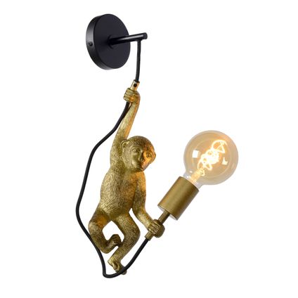 Lucide wandlamp Extravaganza Chimp zwart goud E27