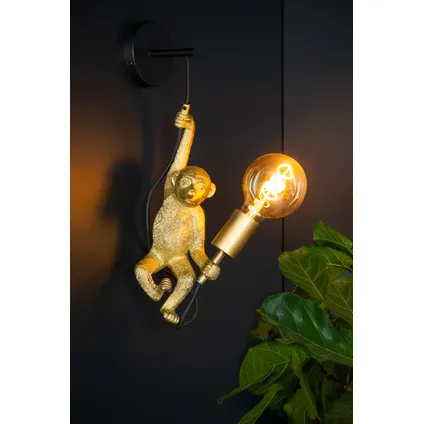 Lucide wandlamp Extravaganza Chimp zwart goud E27 3