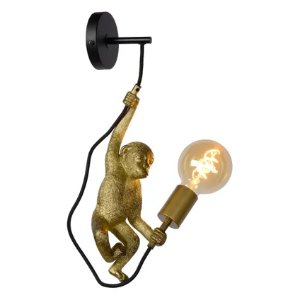 Lucide wandlamp Extravaganza Chimp zwart goud E27 4