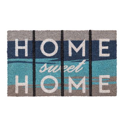 Paillasson ruco design 'home sweet home' bleu 45 x 75 cm