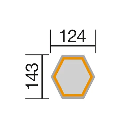 Weka element verhoogd bed 6-hoek 669 21 mm grijs 124x143cm 2