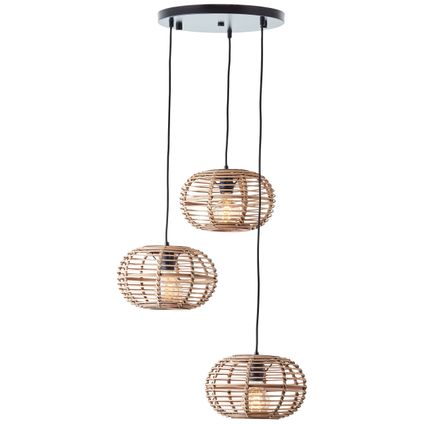 Brilliant hanglamp Woodball rotan ⌀28cm 3xE27