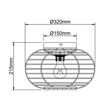 Brilliant plafondlamp Woodball rotan ⌀32cm E27 2