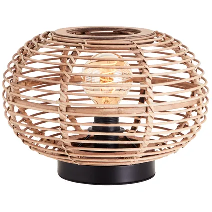 Brilliant tafellamp Woodball rotan ⌀32cm E27