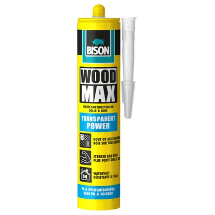 Bison Wood Max Transparent Power houtlijm 320gr 3