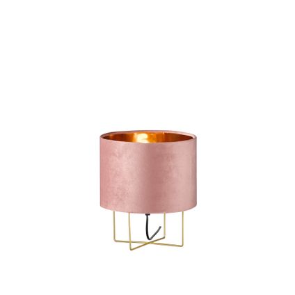 Lampe de table Fischer & Honsel Aura vieux velours rose ⌀24cm E27