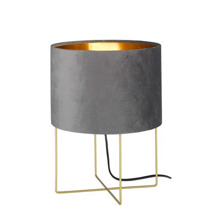 Lampe de table Fischer & Honsel Aura velours gris ⌀24cm E27