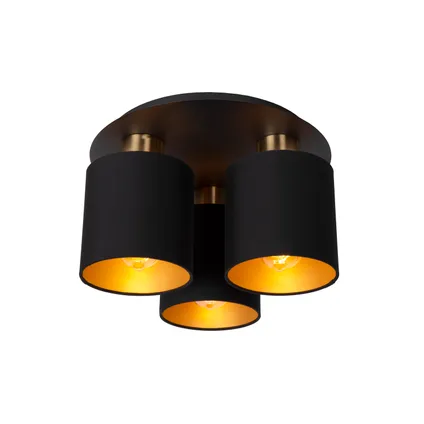 Lucide plafondlamp Fudral zwart ⌀37cm 3xE27