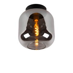 Praxis Lucide plafondlamp Joanet gerookt glas ⌀25cm E27 aanbieding