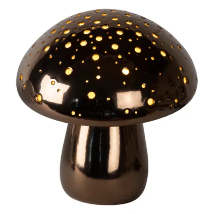 Lampe de table Lucide Fungo noir chrome ⌀26,5cm E14 4