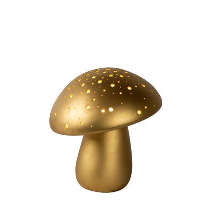Lucide tafellamp Fungo mat goud ⌀26,5cm E14