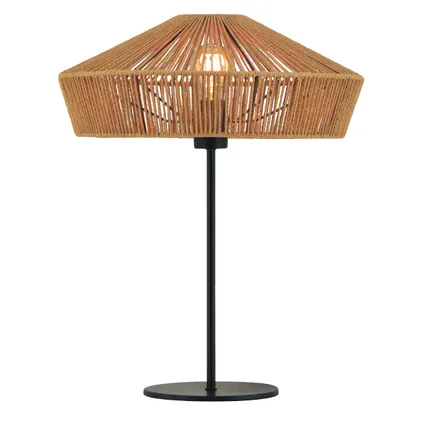 Lampe de table Lucide Yunkai bois noir ⌀40cm E27