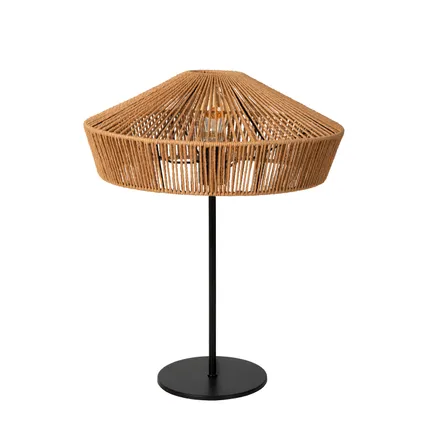 Lucide tafellamp Yunkai zwart hout ⌀40cm E27 3