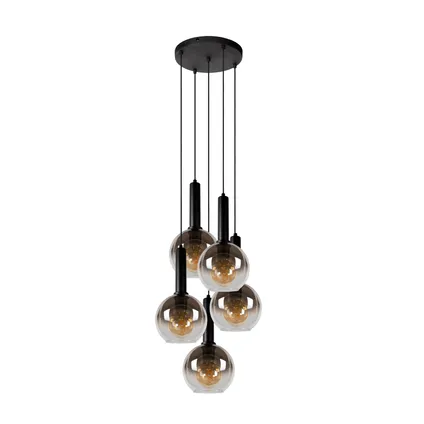 Lucide hanglamp Marius zwart ⌀55cm 5xE27 2