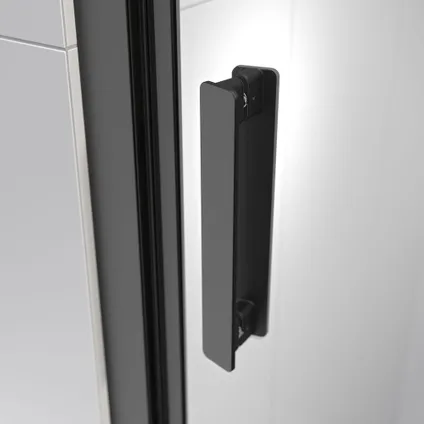 Sealskin Inc. Cabine de douche paroi double en quart de cercle 100x100x200 cm, verre de sécurité transparent 8 mm avec revêtement anticalcaire Noir mat 4