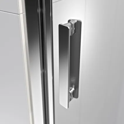 Sealskin Inc. Porte pivotante paroi double avec entrée en angle 100x100x200 cm, verre de sécurité transparent 8 mm avec revêtement anticalcaire Argent brillant 4