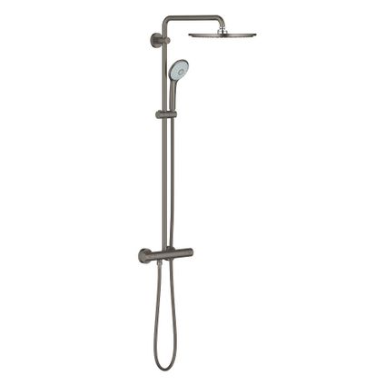 Grohe Regendouche Euphoria Systeem - Met Thermostatische Kraan - Donkergrijs - Geborsteld - Rond - Met Handdouche - 15cm hartafstand - 1-straals - Waterbesparend