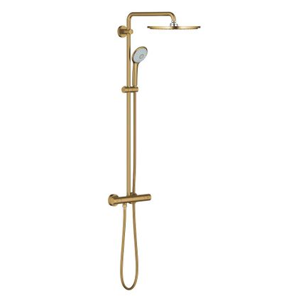 Grohe Regendouche Euphoria Douchesysteem - Met Thermostatische Kraan - Zwart - Geborsteld - Rond - Met Handdouche - 15cm hartafstand - 1-straals - Waterbesparend