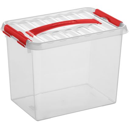 Q-line opbergbox 9L transparant rood 30,7x20x22,3cm