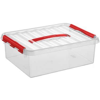 Boîte de rangement Q-line 10L transparent rouge 40x30x11cm