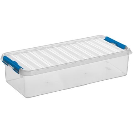 Boîte de rangement Q-line 6,5L transparent bleu 48,5x19x10,5cm