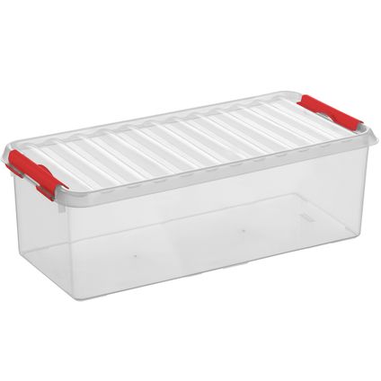 Q-line opbergbox 9,5L transparant rood 48,5x19x14,7cm