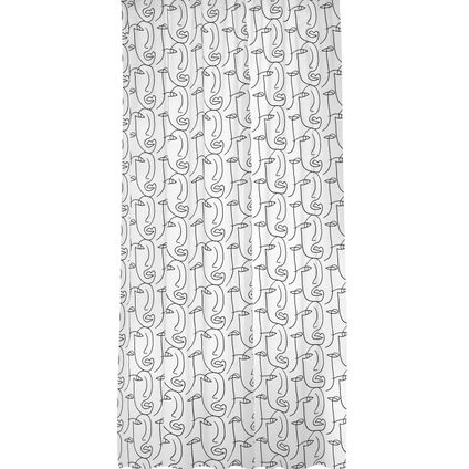 Gordijn lineart lichtdoorlatend wit-zwart 140 x 250 cm