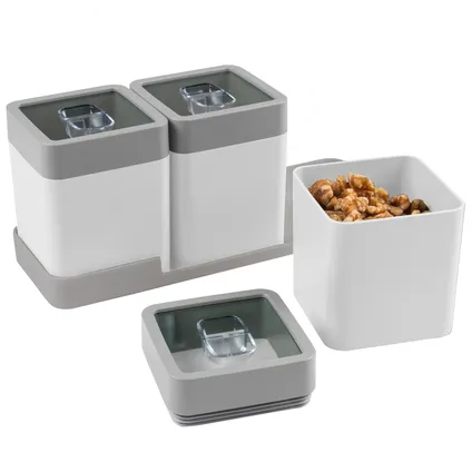 Ensemble de boîtes Sigma Home Dry food 0,6L avec tray blanc gris 27,5x9,5x12cm 3